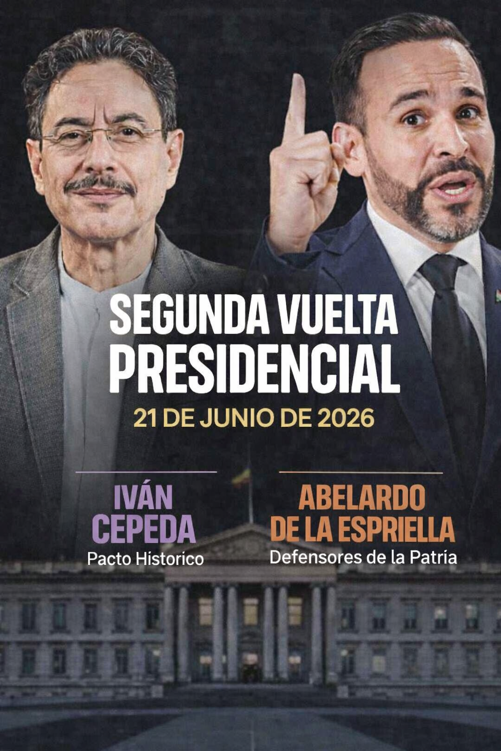 El próximo 21 de junio para elegir al próximo presidente de la República, luego de que la segunda vuelta presidencial enfrentara a Iván Cepeda y Abelardo de la Espriella